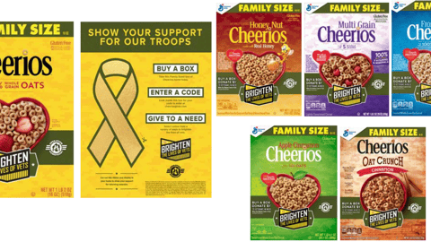 Cheerios 'Brighten the Lives of Vets' Packaging